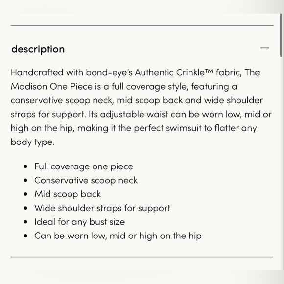 Bond-eye Australialia Madison one-piece NWT - Picture 6 of 7